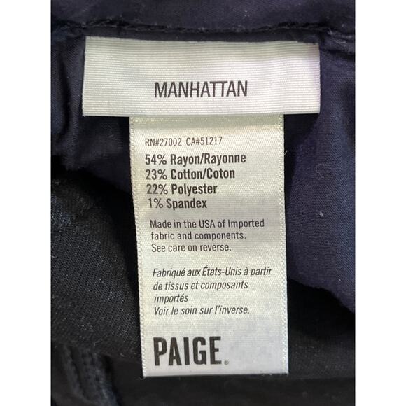 Paige Manhattan Bootcut Jeans Mirabelle Wash Dark Denim Women’s 31 Made USA - Picture 8 of 9